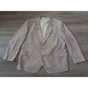 Stafford Men's Gray Linen Cotton Blend Classic Fit Sports Coat Size 52R